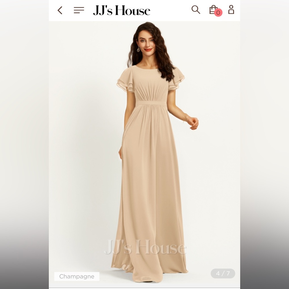 JJ House Size 16 A-line Scoop Floor-Length Bridesmaid Dress With Ruffle